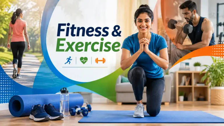 Fitness & Exercise: घर पर Exercise, Daily Walking और Strength Training के Practical Tips
