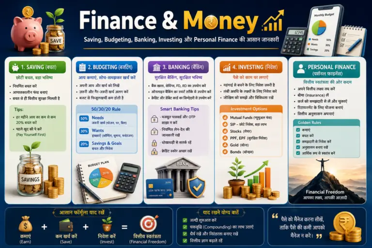 Finance & Money: Saving, Budgeting, Banking, Investing और Personal Finance की आसान जानकारी